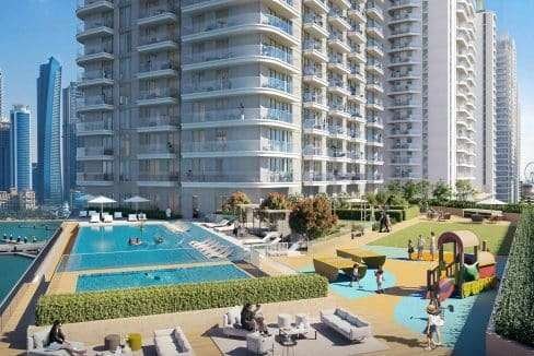 Aussenbereich und Pool der Immobilie Beachgate Address, Dubai