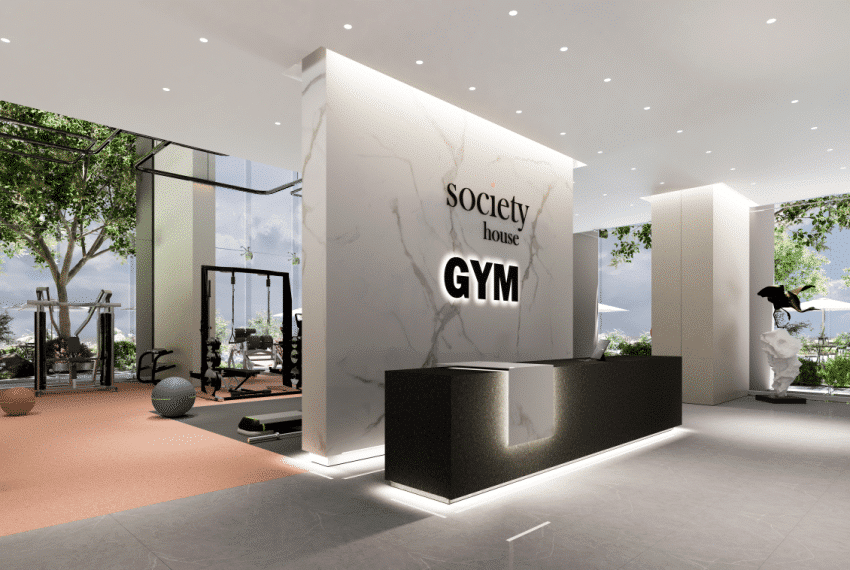 Eingangsbereich Gym im Society House in Dubai