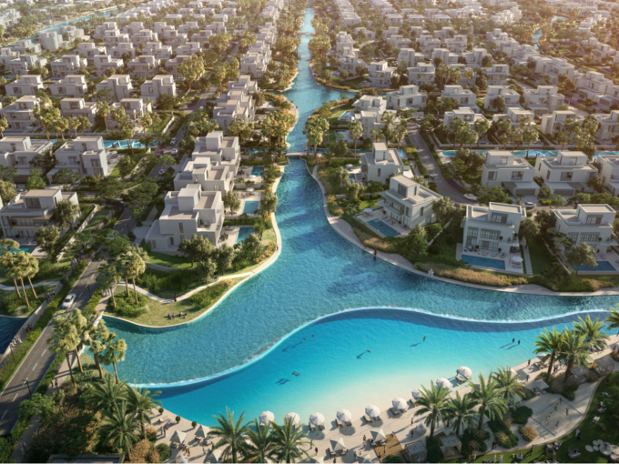 Luftansicht der Villacommunity "The Oasis" in Dubai