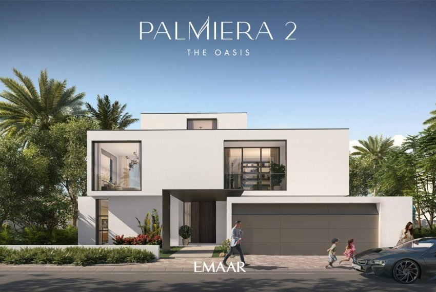 Strassenansicht der Villa zum Kauf in The Oasis Dubai Emaar Community