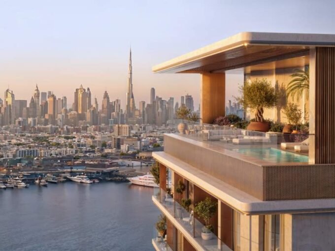 Penthouse in Dubai Maritime City mit Blick auf Downtown Dubai und Wasser
