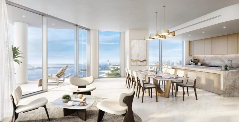 Wohnzimmer des Apartments in Marina Shores